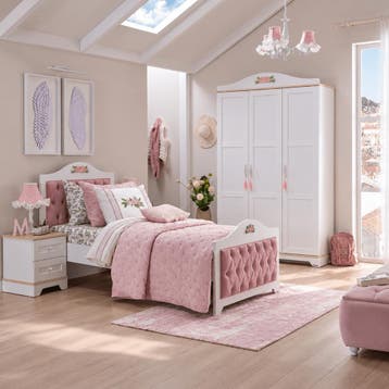 Almila Bianca Complete Kinderkamer Set Crème/Rose - 120 x 20, Nieuw
