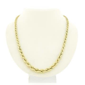 Gouden gedraaide schakelcollier (Ketting), Ophalen of Verzenden, Gebruikt, Goud, Goud