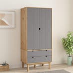 vidaXL Kledingkast OTTA 76,5x53x172 cm grenenhout bruin en, Verzenden, Nieuw