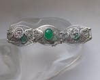 Zilver, Chrysoprase - Armband - Art Nouveau-filigran