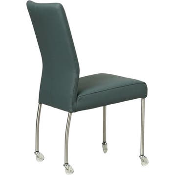 Leren eetkamerstoel Comfort met wieltjes - Toledo Whale, Ophalen of Verzenden, Nieuw, Leer, Modern