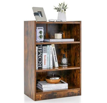 Vintage Hout 3-Laags Boekenkast met Verstelbare Planken, Huis en Inrichting, Kasten | Boekenkasten, Verzenden, Nieuw