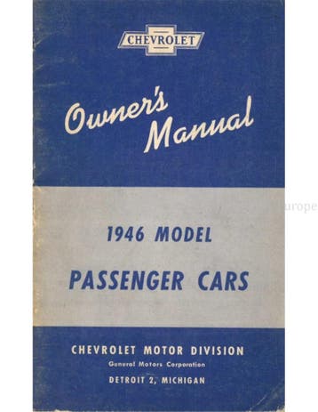 1946 CHEVROLET PRGRAMMA INSTRUCTIEBOEKJE ENGELS (USA)