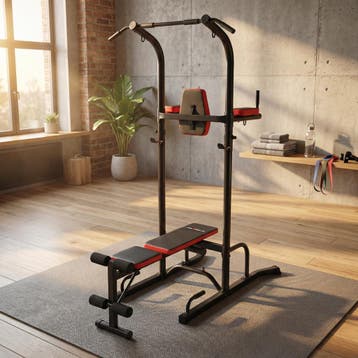 Multifunctionele Fitnessbank | Zwart | Laatste Stuks!, Krachtstation, Ophalen of Verzenden, Metaal, Armen