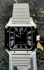 Cartier Santos de Cartier Large - Black Dial - WSSA0096, Nieuw, Staal, Polshorloge, Overige merken