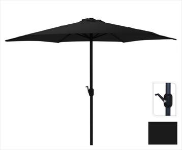 Parasol Zwart Ø300cm voor Tuin en Terras| Opdraai, Tuin en Terras, Parasols, Ophalen of Verzenden, Nieuw