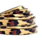1 meter plat 5mm imi leer leopard print Gold, Ophalen of Verzenden, Nieuw, Draad