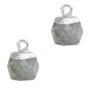 1 x Natuursteen hangers hexagon Fossil Cloudy Quartz kleu..., Ophalen of Verzenden, Nieuw, Bedel