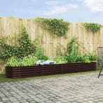 vidaXL Verhoogd bed Bruin 400 x 80 x 44 cm Staal, Verzenden, Nieuw, Metaal, 60 tot 100 cm