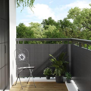 vidaXL Balkonscherm 1000x100 cm poly rattan antracietkleurig, Verzenden, Nieuw, Kunststof, 1 tot 2 meter