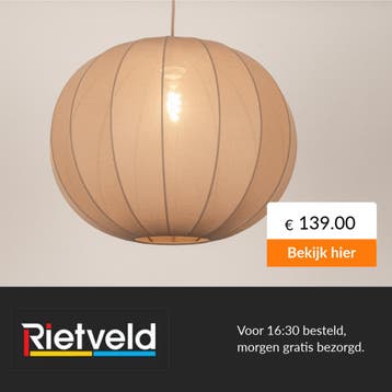 Rietveld-Hanglampen-Taupe-Stof, Huis en Inrichting, Verzenden, Nieuw