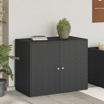 vidaXL Tuinkast Zwart 100x55,5x80 cm Poly Rattan, Verzenden, Nieuw