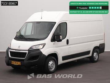 Peugeot Boxer 120pk L2H2 Airco Cruise Parkeersensoren Euro6, Stof, Gebruikt, Euro 6, Wit