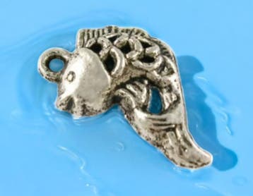 6 x Metalen bedel vis 20 x 12 mm – oogje ca. 1,5 mm – an, Ophalen of Verzenden, Nieuw, Bedel