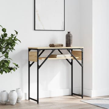 vidaXL Wandtafel met schap 75x30x75 cm bewerkt hout sonoma, Verzenden, Nieuw