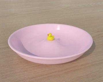 axis71 - Bord (6) - Aardewerk - Baby Duck Plate Roze/Blau, Antiek en Kunst