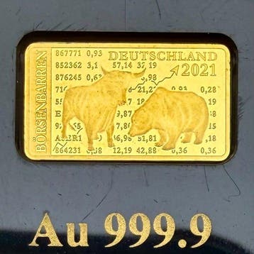 Duitsland. 2021, Bull and Bear, 1/100 Oz (Zonder