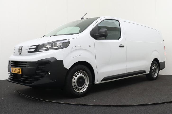 Peugeot e-Expert EV L3 75 kWh 3-Pers, Auto's, Bestelauto's, Dealer onderhouden, Lease, Zwart, Automaat, Wit, Gebruikt, Financial lease