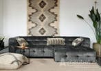 Loungebank Castricum - loungebanken - Zwart, Nieuw, 150 cm of meer, Stof, 250 tot 300 cm