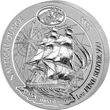 Rwanda / Ruanda Nautical USS Constitution 1 oz 2022, Verzenden, Overige landen, Losse munt, Zilver