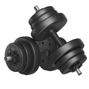 Verstelbare Dumbbell Set 20 kg 2-in-1 Halterstang Thuis, Sport en Fitness, Verzenden, Nieuw
