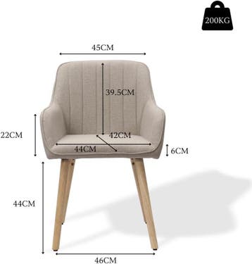 Eetkamerstoelen - Set van 2 - Met armleuning - Stof - Kaki -, Verzenden, Zo goed als nieuw