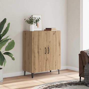 vidaXL Dressoir 70x34x90 cm bewerkt hout artisanaal, Huis en Inrichting, Kasten | Dressoirs, Minder dan 50 cm, Verzenden, Nieuw