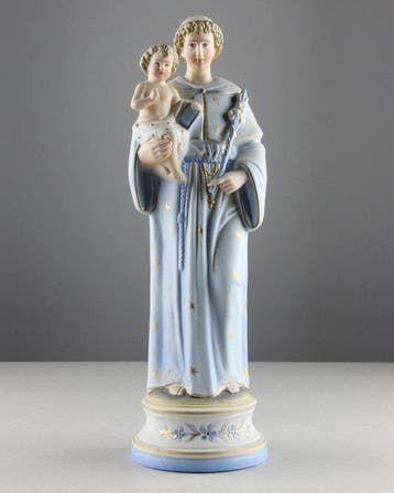 Beeldje - St-Antonius van Padua - Biscuit porselein