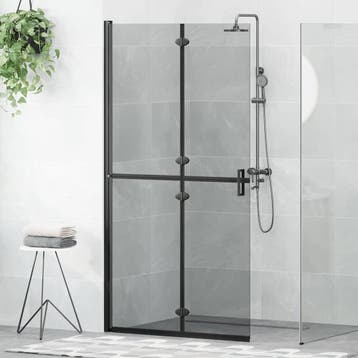 vidaXL Inloopdouchewand Zwart 100 x 6,5 x 190 cm, Verzenden, Nieuw