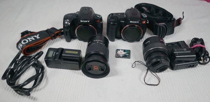 Sony A390 + A350 with zoom AF DT 18-70 macro + AF DT 18-50, Audio, Tv en Foto, Fotocamera's Digitaal