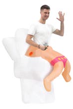KIMU® Opblaas Kostuum Zittend op Toilet Opblaasbaar pak Toil, Carnaval, Nieuw, Overige maten, Ophalen of Verzenden
