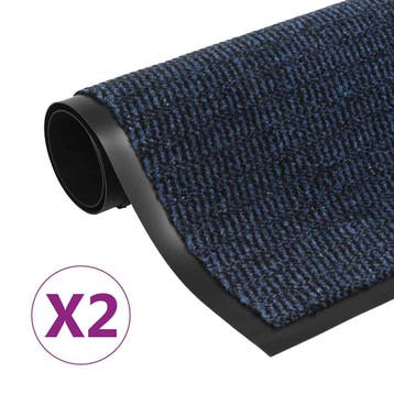 vidaXL Droogloopmatten 2 st rechthoekig getuft 90x150 cm, Tuin en Terras, Verzenden, Nieuw