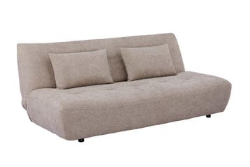 Slaapbank ELYPSE 200cm 3-zits chenille greige - 48662, Ophalen of Verzenden, Nieuw