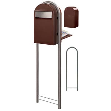 Brievenbus Bobi Grande B (back) - donkerbruin, Verzenden, Nieuw