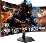 Gaming Monitor - Beeldscherm computer - 24 inch - Curved - 1, Computers en Software, Monitoren, Verzenden, Zo goed als nieuw