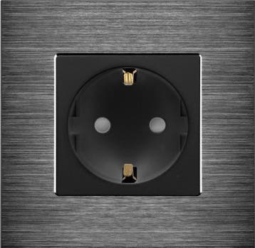 WANDCONTACTDOOS | ALUMINIUM | ZWART | ENKELVOUDIG, Doe-het-zelf en Verbouw, Ophalen of Verzenden, Nieuw