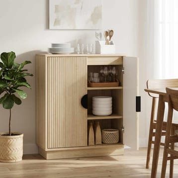 vidaXL Dressoir VENRAY Sonoma Eiken 66 x 33 x 77,5 cm, Verzenden, Nieuw, 50 tot 100 cm, 25 tot 50 cm
