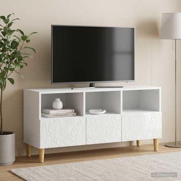 vidaXL TV-kast 102 x 34,5 x 50 cm Hoogglans Wit Bewerkt hout, Minder dan 50 cm, Verzenden, Nieuw, Minder dan 100 cm
