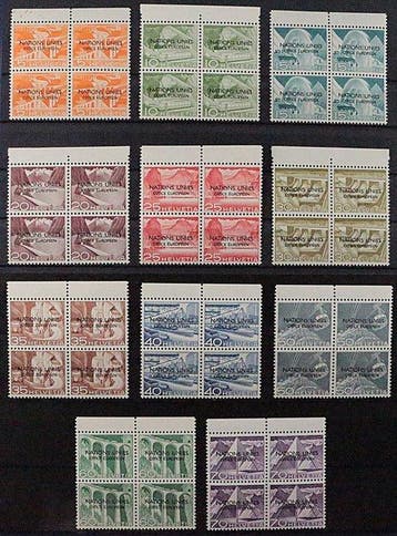 Zwitserland 1950 - Zwitserland ONU 1-11 I, ** in, Gestempeld
