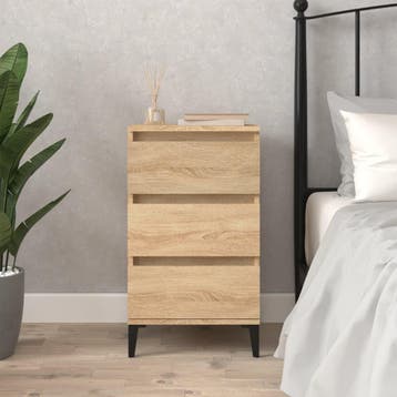vidaXL Nachtkastje 40x35x70 cm bewerkt hout sonoma, Huis en Inrichting, Slaapkamer | Nachtkastjes, Minder dan 45 cm, Verzenden