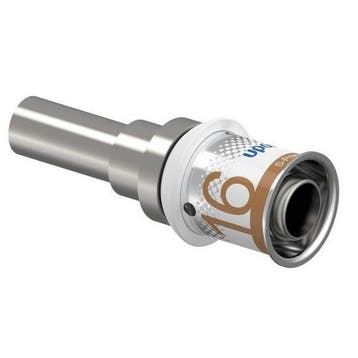 Uponor S-Press Plus perskoppeling Ø16x12 koper vernikkeld, Verzenden, Nieuw