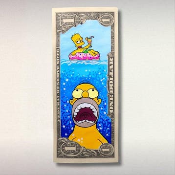 TOONS - HOMER JAWS — NO RESERVE — HOMER & BART SIMPSON