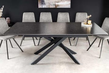 Uitschuifbare eettafel ALPINE 160-200cm antraciet keramiek, Ophalen of Verzenden, Nieuw