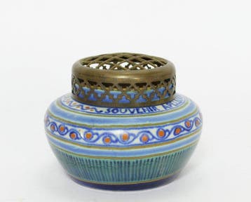 Plateelbakkerij Zuid-Holland - Vaas - plateel - rozensteker, Antiek en Kunst