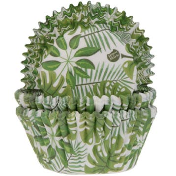 Cupcake Vormpjes HoM Bladeren Groen 50x33mm. 48st., Verzenden, Nieuw