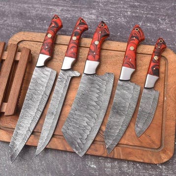 Keukenmes - Chefs knife - hars en gevouwen staal - Noord