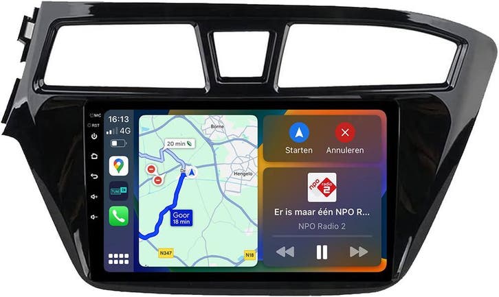 Hyundai I20 Navigatie Radio met Apple Carplay Android Auto, Auto diversen, Autoradio's, Nieuw, Ophalen of Verzenden