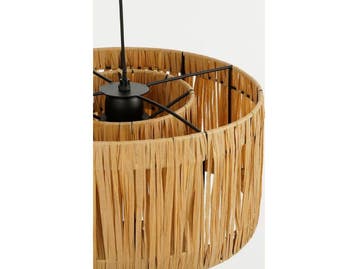 Mica Decorations Elisa Hanglamp - H30 x Ø35 cm - Raffia -, Huis en Inrichting, Verzenden, Nieuw