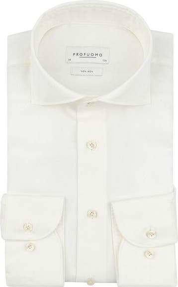Profuomo Twill Overhemd Off White maat 41 Heren, Verzenden, Nieuw, Wit, Profuomo