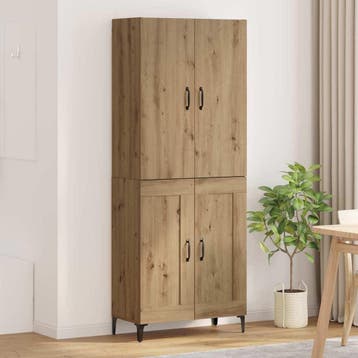 vidaXL Highboard Artisan Eiken 69,5 x 34 x 180 cm Bewerkt, Minder dan 50 cm, Verzenden, Nieuw, Minder dan 100 cm